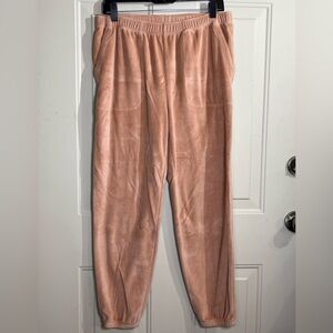 Aerie Velour Joggers Pink Plush Lounge Pants Women’s Medium M Comfy Soft Cozy